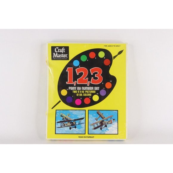 NOS Vintage 70s Craft Master Paint by Number Set In Pursuit Fighter Jets 8x10" - Picture 1 of 5